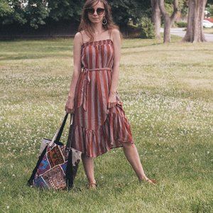 Brown Striped Dress